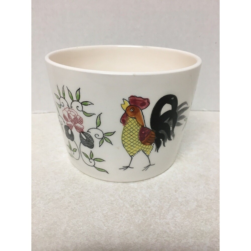 Chicken Butter Dish Indiana Rooster Roses Bowl Planter Made In Japan